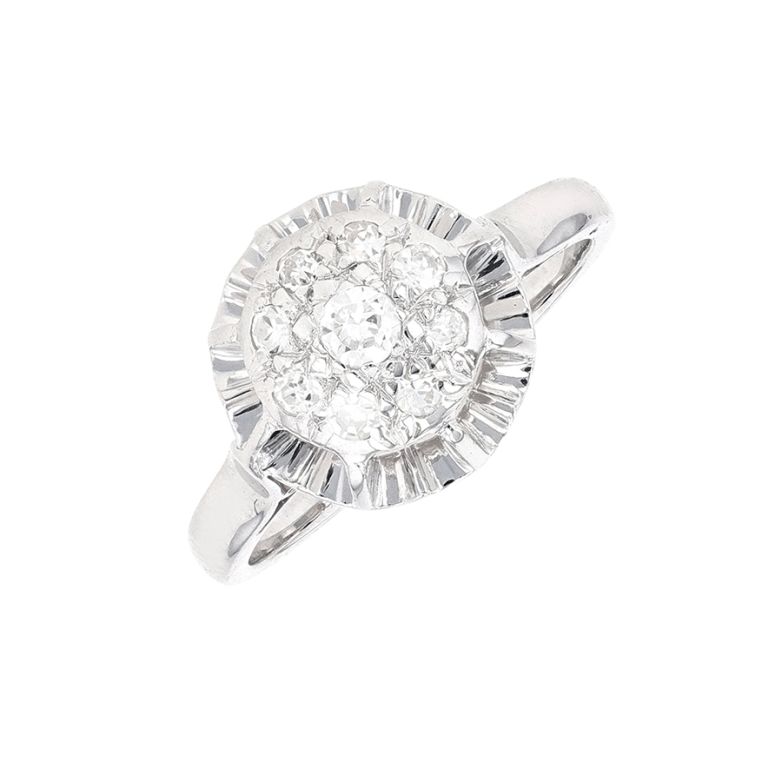 Acheter Bague vintage diamants 0.24 carat or blanc 4.85g Comme neuf - 1160,00 € Bague vintage diamants 0.24 carat or blanc 4.85g Comme neuf - reconditionné disponible sur Gemme Les Bijoux